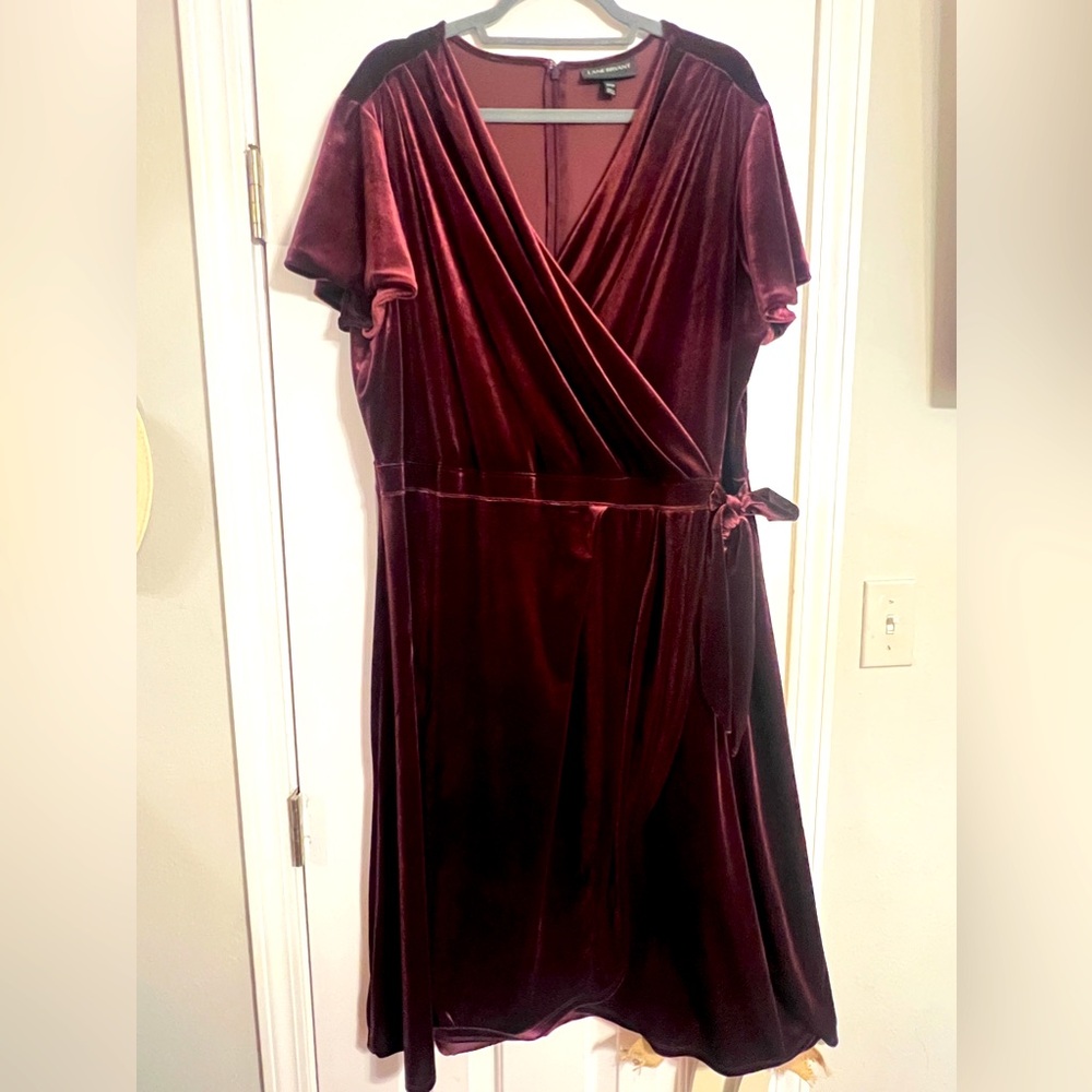 Lane Bryant Faux Wrap Velvet Dress